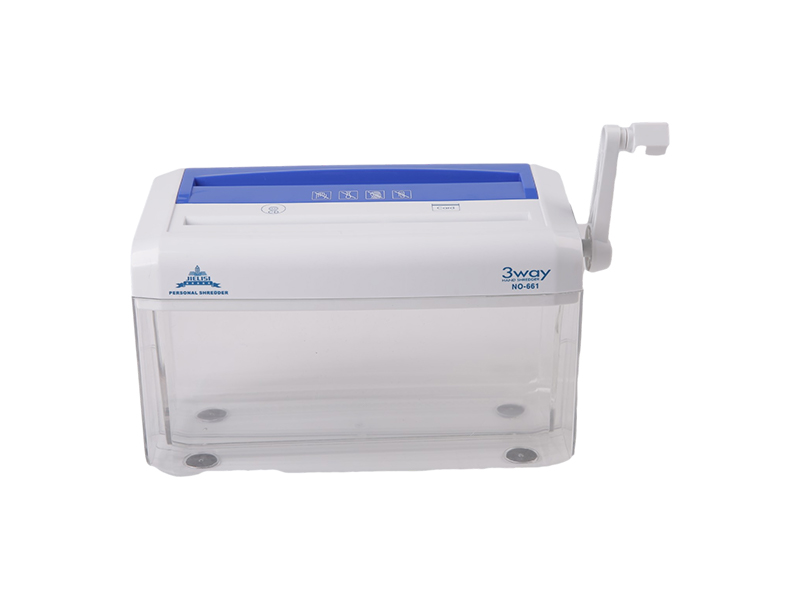 281*133*170mm 661 Mini Manual Paper Shredder - Three Way Design